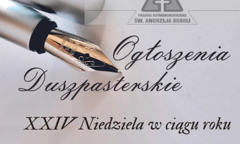 Ogłoszenia duszpasterskie 15.09.2024 r.
